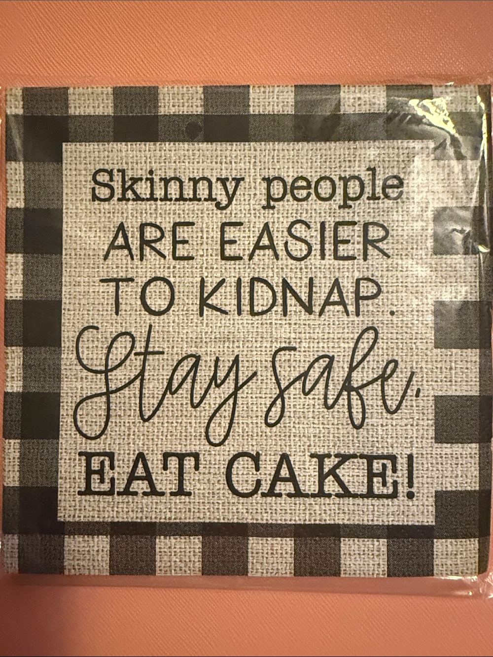 Paper cocktail napkins, Mud Pie 'Skinny People / Eat Cake